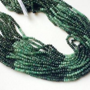 Shop Emerald Faceted Beads! 4.5-5mm Emerald Faceted Rondelles, Shaded Green Emerald Beads, Natural Emerald Rondelles, 13 Inches Emerald For Necklace – APA14 | Natural genuine faceted Emerald beads for beading and jewelry making.  #jewelry #beads #beadedjewelry #diyjewelry #jewelrymaking #beadstore #beading #affiliate #ad