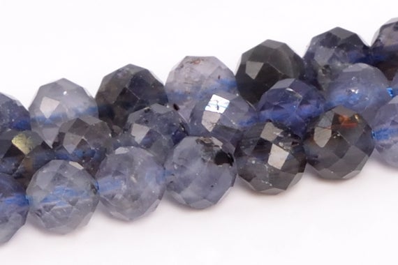 5mm Deep Color Iolite Beads Grade A Genuine Natural Gemstone Faceted Round Loose Beads 15" / 7.5" Bulk Lot Options (109058)