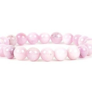 Kunzite Bracelet, Natural Gemstone Bracelet, 8mm Kunzite Stretch Bracelet, Handmade Gemstone Jewelry | Natural genuine Array jewelry. Buy crystal jewelry, handmade handcrafted artisan jewelry for women.  Unique handmade gift ideas. #jewelry #beadedjewelry #beadedjewelry #gift #shopping #handmadejewelry #fashion #style #product #jewelry #affiliate #ad
