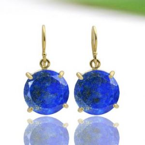 Lapis earrings · gold earrings · September birthstone earrings · dangle earrings · hook earrings · gemstone earrings | Natural genuine Gemstone jewelry. Buy crystal jewelry, handmade handcrafted artisan jewelry for women.  Unique handmade gift ideas. #jewelry #beadedjewelry #beadedjewelry #gift #shopping #handmadejewelry #fashion #style #product #jewelry #affiliate #ad