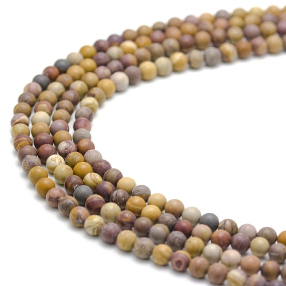 Sunset Mookaite Jasper Matte Round Beads 6mm 8mm 10mm 15.5" Strand