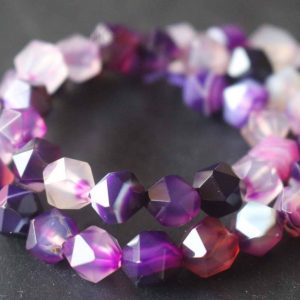 Shop Agate Chip & Nugget Beads! Natural Faceted Purple Sardonyx Star Cut Nugget Beads,6mm/8mm/10mm/12mm Striped Agate Beads Supply,15 inches one starand | Natural genuine chip Agate beads for beading and jewelry making.  #jewelry #beads #beadedjewelry #diyjewelry #jewelrymaking #beadstore #beading #affiliate #ad