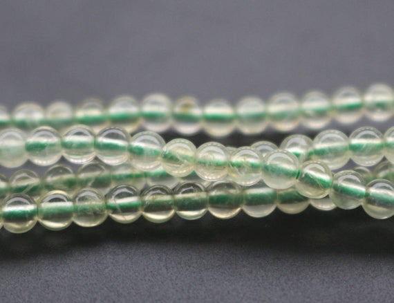 4mm Aa Natural Prehnite Beads,smooth And Round Stone Beads,15 Inches One Starand