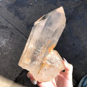 Shop Raw & Rough Quartz Stones! Large 4.7 lb Clear Quartz Crystal Cluster from Brazil | Natural genuine stones & crystals in various shapes & sizes. Buy raw cut, tumbled, or polished gemstones for making jewelry or crystal healing energy vibration raising reiki stones. #crystals #gemstones #crystalhealing #crystalsandgemstones #energyhealing #affiliate #ad