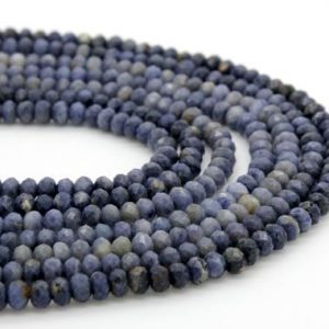 Shop Sapphire Beads! Genuine Natural Sapphire Rondelle Faceted Gemstone Beads (3mm x 4mm) -15.5" Strand – RDF25 | Natural genuine beads Sapphire beads for beading and jewelry making.  #jewelry #beads #beadedjewelry #diyjewelry #jewelrymaking #beadstore #beading #affiliate #ad