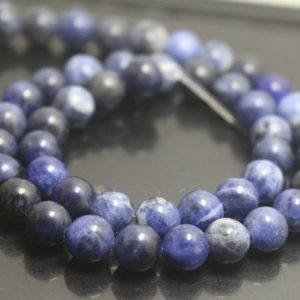 Sodalite Beads,6mm/8mm/10mm/12mm Smooth and Round Stone Beads,15 inches one starand | Natural genuine round Sodalite beads for beading and jewelry making.  #jewelry #beads #beadedjewelry #diyjewelry #jewelrymaking #beadstore #beading #affiliate #ad