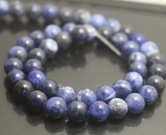 Sodalite Beads,6mm/8mm/10mm/12mm Smooth And Round Stone Beads,15 Inches One Starand