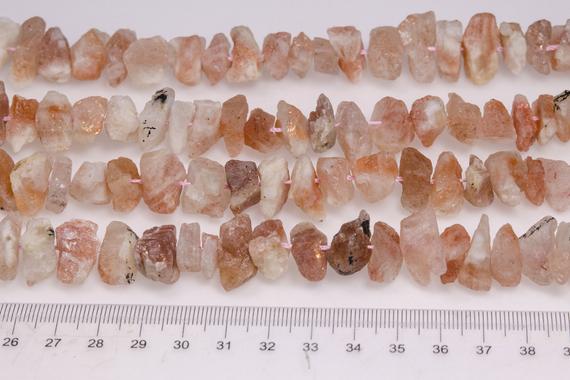 Full Strand(40 Cm) Large Rough Lattice Sunstone Beads/raw Lepidocrocite Nuggets/raw Orange Strawberry Crystal Quartz-approx.12~18mm