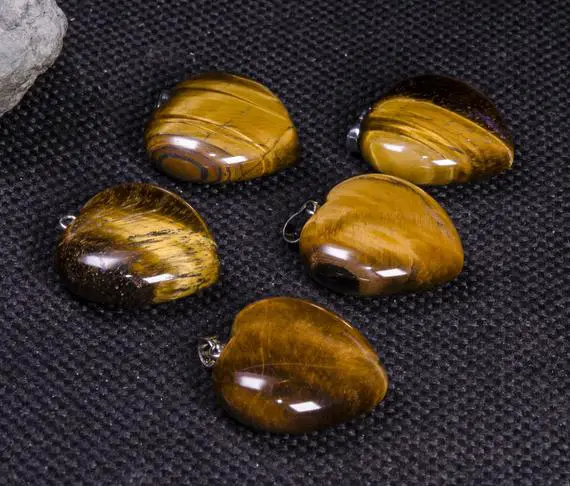 Polished Hand Carved Tiger Eye Stone Heart Shaped/natural Tiger Eye Stone/worry Stone/decoration/pendants/love Stone/gift For Her-drilled