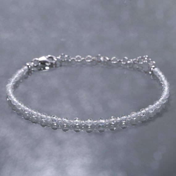 Handmade Jewelry Silver Bracelet White Topaz " Hand Made Bracelet Gift Jewelry Beads Bracelet White Topaz ,,,,,,