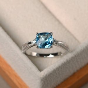 unique wedding rings, real Swiss blue topaz rings, solid silver rings | Natural genuine Gemstone rings, simple unique alternative gemstone engagement rings. #rings #jewelry #bridal #wedding #jewelryaccessories #engagementrings #weddingideas #affiliate #ad