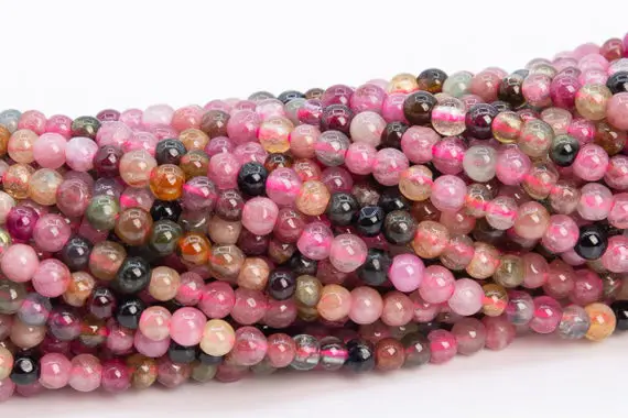 2-3mm Multicolor Tourmaline Beads Grade Aa Genuine Natural Gemstone Full Strand Round Loose Beads 15" Bulk Lot Options (110677-3216)