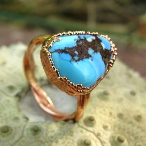Shop Turquoise Rings! Turquoise ring, US 5, raw turquoise ring, elegant ring, december birthstone ring, unique ring, birthday gift, gift ring | Natural genuine Turquoise rings, simple unique handcrafted gemstone rings. #rings #jewelry #shopping #gift #handmade #fashion #style #affiliate #ad