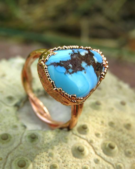 Turquoise Ring, Us 5, Raw Turquoise Ring, Elegant Ring, December Birthstone Ring, Unique Ring, Birthday Gift, Gift Ring