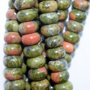 Shop Unakite Rondelle Beads! Genuine Unakite Rondelle Beads – 8 x 5 mm Gemstone Beads – Full Strand 16", 78 beads, A Quality | Natural genuine rondelle Unakite beads for beading and jewelry making.  #jewelry #beads #beadedjewelry #diyjewelry #jewelrymaking #beadstore #beading #affiliate #ad
