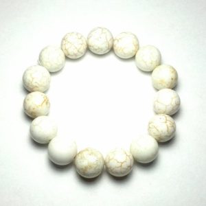 Shop Magnesite Bracelets! 14mm Beautifully Polished Natural Undyed Magnesite Gemstone Beaded Stretch Bracelet Latex Free Stretchy Bead Cord Yoga Bracelet Love Gift | Natural genuine Magnesite bracelets. Buy crystal jewelry, handmade handcrafted artisan jewelry for women.  Unique handmade gift ideas. #jewelry #beadedbracelets #beadedjewelry #gift #shopping #handmadejewelry #fashion #style #product #bracelets #affiliate #ad