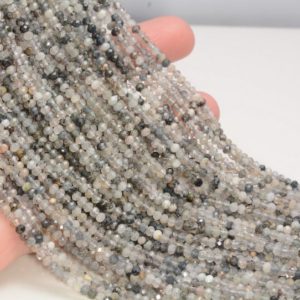 Shop Rutilated Quartz Rondelle Beads! 3x2MM Black Rutilated Quartz Gemstone Grade A Micro Faceted Rondelle Beads 15.5 inch Full Strand BULK LOT 1,2,6,12 and 50(80010020-A200) | Natural genuine rondelle Rutilated Quartz beads for beading and jewelry making.  #jewelry #beads #beadedjewelry #diyjewelry #jewelrymaking #beadstore #beading #affiliate #ad