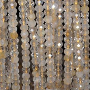 Shop Rutilated Quartz Rondelle Beads! 5.5x4mm Golden Rutilated Quartz Gemstone Grade A Fine Faceted Cut Rondelle Loose Beads 15.5 inch Full Strand (80001694-792) | Natural genuine rondelle Rutilated Quartz beads for beading and jewelry making.  #jewelry #beads #beadedjewelry #diyjewelry #jewelrymaking #beadstore #beading #affiliate #ad