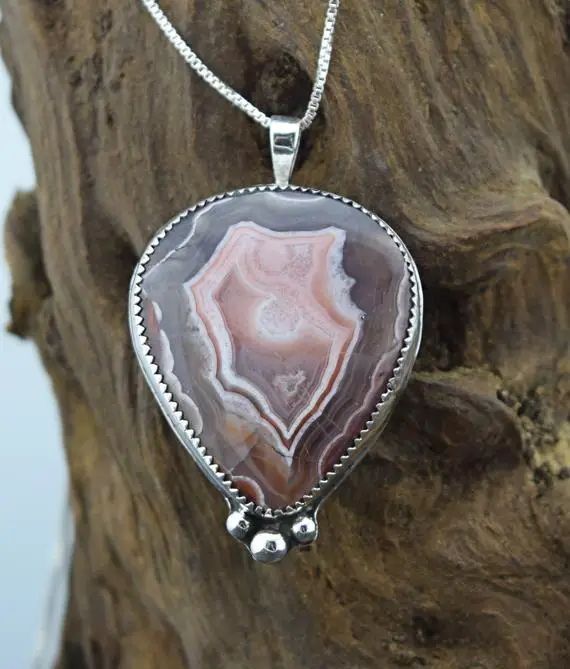 Sterling Silver Sierra Madre Or Purple Passion Agate Pendant Or Necklace