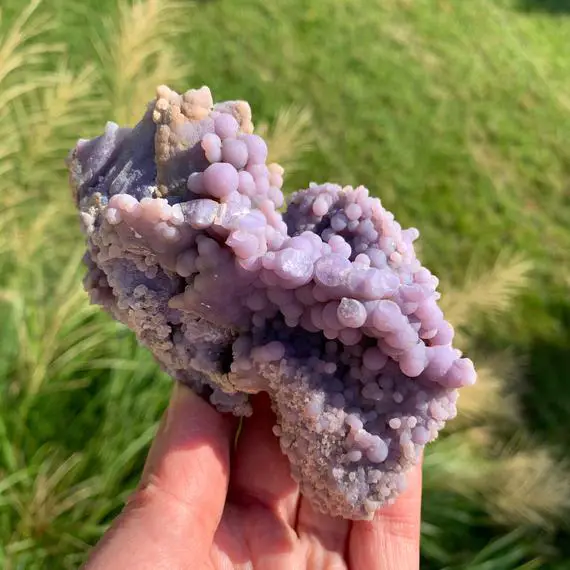Grape Agate Crystal 4.1" - Raw - Natural Mineral Specimen - Healing Crystal - Meditation Crystal - Collectible Stone - From Indonesia - 225g