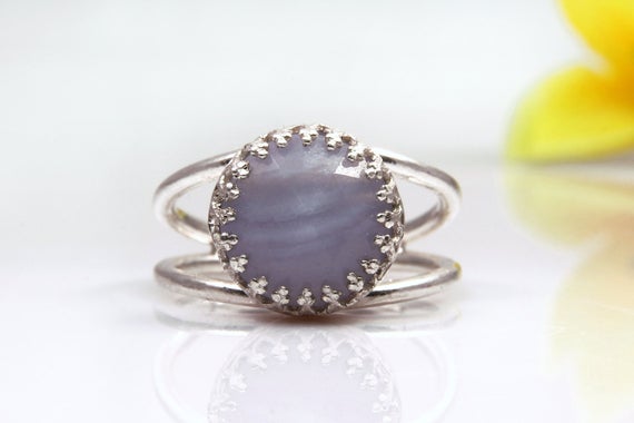 Lace Agate Ring · Sterling Silver Ring · Gemstone Ring · Lace Ring Gold · Agate Stone Ring · Delicate Gem Ring · Birthday Gift For Mom