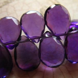 Shop Amethyst Beads! 2-20 pcs / Purple Amethyst QUARTZ PEAR Briolettes / Faceted Pear, 9-10.5 mm / February Birthstone Gemstone Gems Wholesale solo bsc64 bgg | Natural genuine beads Amethyst beads for beading and jewelry making.  #jewelry #beads #beadedjewelry #diyjewelry #jewelrymaking #beadstore #beading #affiliate #ad