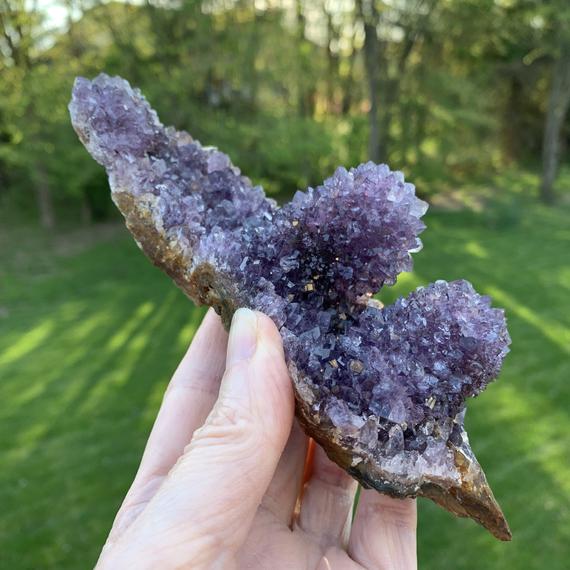 Amethyst Stalactite - Large Amethyst Crystal - Raw Amethyst Cluster - Collectible - Meditation Stone - Display - Decor - From Uruguay - 309g