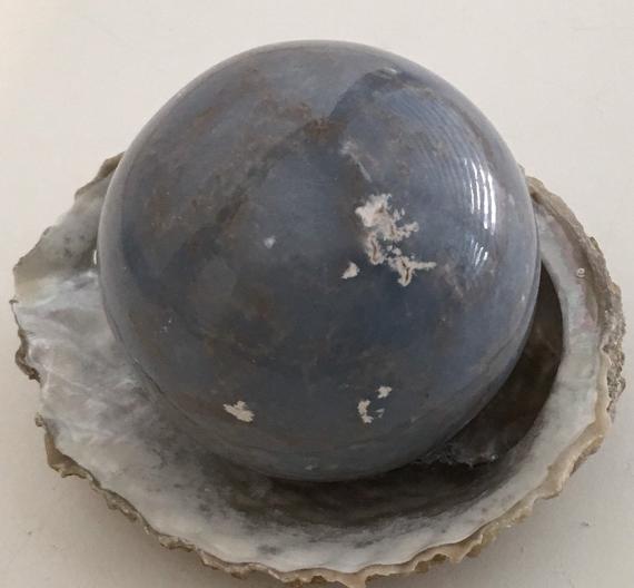 Angelite Gemstone Sphere 55mm, Healing Stone, Healing Crystal, Spiritual Stone, Meditation, Tumbled Stone
