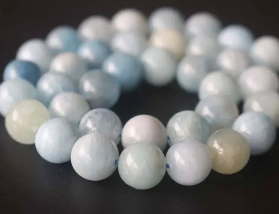 Natural Aa Aquamarine Smooth And Round Beads,6mm/8mm/10mm/12mm Gemstone Beads Supply,15 Inches One Starand