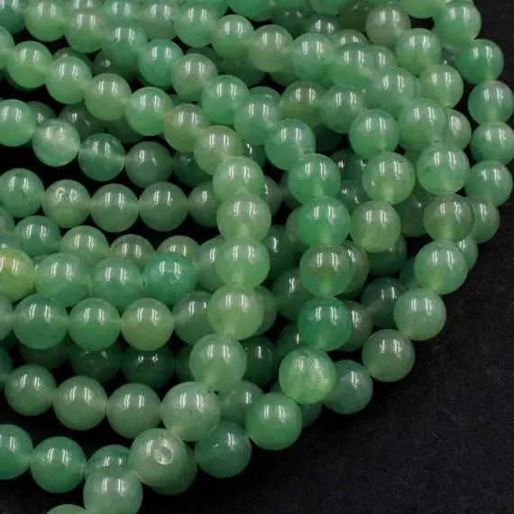 Natural Green Aventurine 4mm 6mm 8mm 10mm 12mm Round Beads Natural Green Gemstone 15.5" Strand