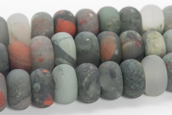 10x6mm Matte Gray & Red Blood Stone Beads Grade Aaa Genuine Natural Gemstone Rondelle Loose Beads 15" / 7.5" Bulk Lot Options (110534)