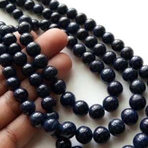 Shop Sapphire Round Beads! 6mm-7mm Blue Sapphire Balls, Sapphire Plain Round Balls, Sapphire For Necklace, 9 Inch Blue Sapphire Beads For Jewelry  – PC46 | Natural genuine round Sapphire beads for beading and jewelry making.  #jewelry #beads #beadedjewelry #diyjewelry #jewelrymaking #beadstore #beading #affiliate #ad