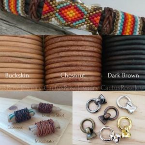 Shop Leather Wrap Bracelet Kits! Southwestern Boho Leather Bracelet Kits, Sundance, Boho, Unisex, DIY, Bracelet kit with your choice of 22 beading patterns | Shop jewelry making and beading supplies, tools & findings for DIY jewelry making and crafts. #jewelrymaking #diyjewelry #jewelrycrafts #jewelrysupplies #beading #affiliate #ad