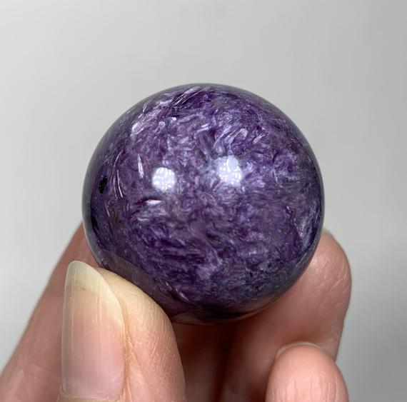 31mm Charoite Sphere - Natural Crystal Ball - Genuine Polished Stone - Healing Crystal - Meditation Stone - Display - Gift- From Russia- 40g