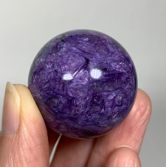 35mm Charoite Sphere - Natural Crystal Ball - Genuine Polished Stone - Healing Crystal - Meditation Stone - Display - Gift- From Russia- 61g