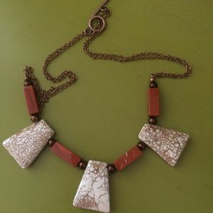 Shop Magnesite Necklaces! Copper and Magnesite Necklace | Natural genuine Magnesite necklaces. Buy crystal jewelry, handmade handcrafted artisan jewelry for women.  Unique handmade gift ideas. #jewelry #beadednecklaces #beadedjewelry #gift #shopping #handmadejewelry #fashion #style #product #necklaces #affiliate #ad