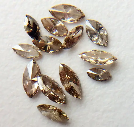 2x4mm - 2.5x5mm Cognac Marquise Shaped Faceted Diamond, Natural Champagne Marquise Brilliant Cut Diamond For Jewelry (1pc To 5pc) - Puspd35