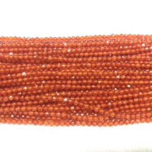 Shop Zircon Beads! Faceted Light Orange Cubic Zirconia  2mm – 3mm Round Cut Loose Beads 15 inch Jewelry Supply Bracelet Necklace Material Support Wholesale | Natural genuine faceted Zircon beads for beading and jewelry making.  #jewelry #beads #beadedjewelry #diyjewelry #jewelrymaking #beadstore #beading #affiliate #ad