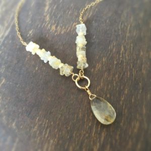 Shop Rutilated Quartz Necklaces! Gold Necklace – Gold Rutilated Quartz Necklace – Rutilated Quartz Pendant – Chain Jewellery – Gemstone – Luxe – Fashion | Natural genuine Rutilated Quartz necklaces. Buy crystal jewelry, handmade handcrafted artisan jewelry for women.  Unique handmade gift ideas. #jewelry #beadednecklaces #beadedjewelry #gift #shopping #handmadejewelry #fashion #style #product #necklaces #affiliate #ad