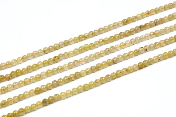 Golden Rutilated Quartz Beads,round Beads,gemstone Beads,natural Beads,semiprecious Beads,jewelry Making Beads,raw Beads  - 16" Full Strand