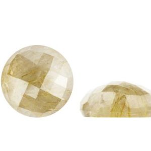 Shop Rutilated Quartz Cabochons! Golden Rutilated Quartz Cabochon – Faceted Cabochon – Round 6mm – 8mm – 10mm – 16mm – Natural Gemstones – Jewelry Making – DIY – 1 Cab | Natural genuine stones & crystals in various shapes & sizes. Buy raw cut, tumbled, or polished gemstones for making jewelry or crystal healing energy vibration raising reiki stones. #crystals #gemstones #crystalhealing #crystalsandgemstones #energyhealing #affiliate #ad