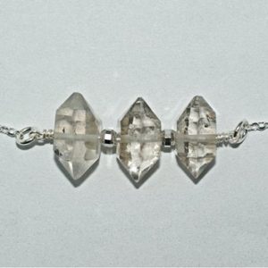 Shop Herkimer Diamond Bracelets! Herkimer Diamond Bracelet Sterling Silver, Raw Herkimer Diamond Bracelet, April Birthstone Bracelet | Natural genuine Herkimer Diamond bracelets. Buy crystal jewelry, handmade handcrafted artisan jewelry for women.  Unique handmade gift ideas. #jewelry #beadedbracelets #beadedjewelry #gift #shopping #handmadejewelry #fashion #style #product #bracelets #affiliate #ad
