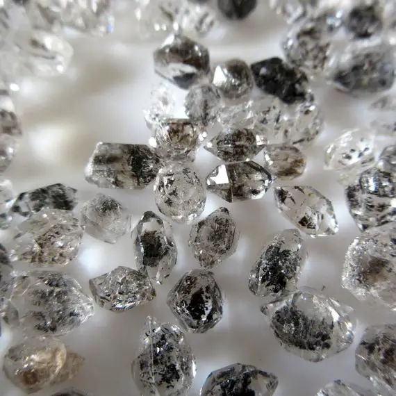 Herkimer Diamond Loose, Raw Rough Herkimer Diamond Loose Gemstone, 6mm To 8mm/14mm To 15mm Each, 5pcs/10pcs Loose Herkimer Diamond, Gds1299