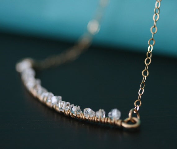 Herkimer Diamond Necklace, Crystal Necklace, Quartz Necklace, Layering Necklace, Diamond Necklace, Herkimer Diamond Jewelry