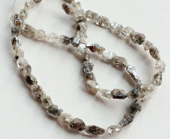 Herkimer Diamond Quartz, 7-9mm Raw Diamond Quartz, Rough Diamond Quartz Beads, Diamond Quartz Nuggets For Jewelry (25pcs To 50pcs)-kap238
