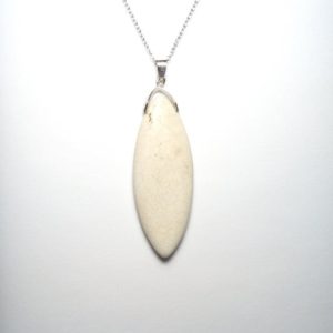 Shop Magnesite Pendants! High Quality Natural Undyed White Marquise Magnesite Gemstone Pendant Necklace Eye Catching Sterling Silver Necklace Energy Healing Love Gif | Natural genuine Magnesite pendants. Buy crystal jewelry, handmade handcrafted artisan jewelry for women.  Unique handmade gift ideas. #jewelry #beadedpendants #beadedjewelry #gift #shopping #handmadejewelry #fashion #style #product #pendants #affiliate #ad