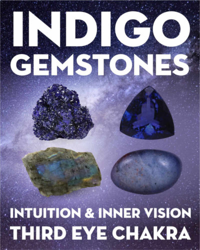 What Do Indigo Gemstones & Crystals Mean?. Learn the names and meanings of indigo crystals and gems including tanzanite, labradorite, iolite, sodalite, azurite, and lapis lazuli.
What color is indigo?
Indigo is a deep dark blue color that is on the edge of violet.
What do indigo gemstones mean?
Indigo is associated with the 6th Chakra / Third Eye Chakra, visioning, psychic abilities &amp; spiritual awareness. They each have different meanings, but many a... #gemstones #crystals #beadage