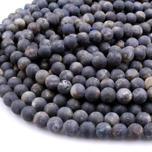 Shop Iolite Round Beads! Matte Natural Iolite 4mm 5mm 6mm 8mm 10mm Round Beads Real Genuine Iolite Gemstone 15.5" Strand | Natural genuine round Iolite beads for beading and jewelry making.  #jewelry #beads #beadedjewelry #diyjewelry #jewelrymaking #beadstore #beading #affiliate #ad