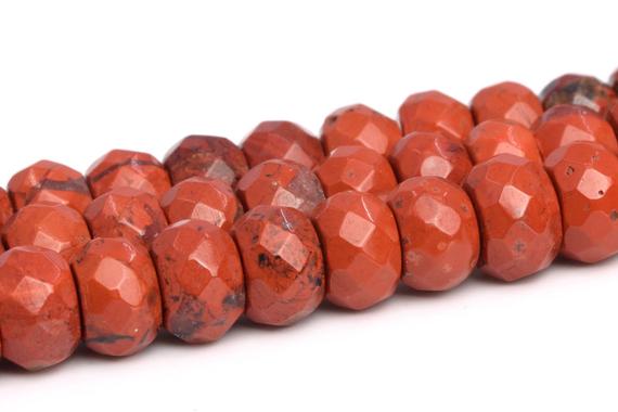 Red Jasper Beads Grade Aaa Genuine Natural Gemstone Faceted Rondelle Loose Beads 6mm 8mm Bulk Lot Options