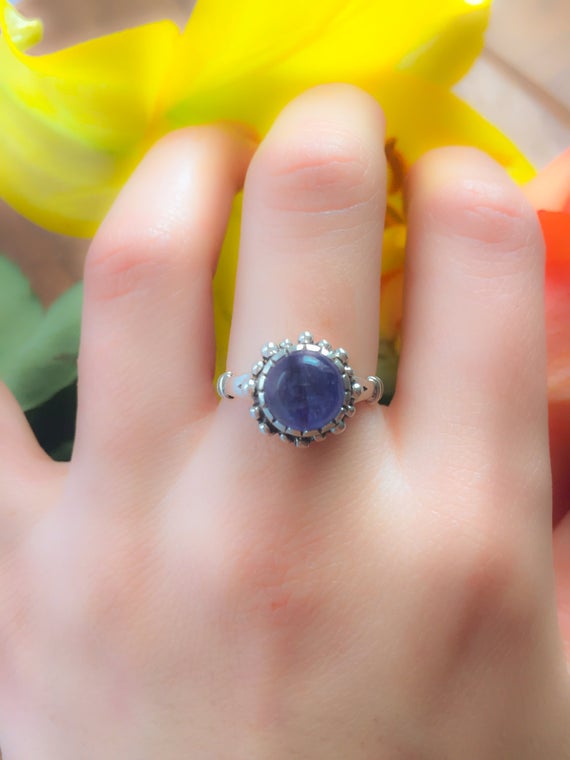Kyanite Ring, Blue Kyanite Ring, Blue Kyanite, African Kyanite, Vintage Blue Ring, Vintage Rings, Silver Vintage Ring, Unique Silver Ring
